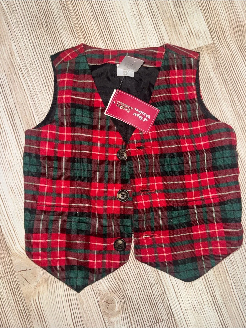 Kids Red & Green Plaid Vest - Gymboree